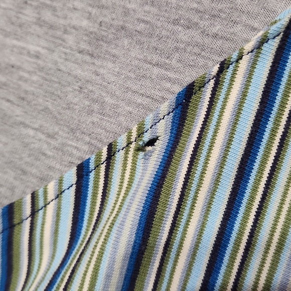 Vintage Y2K Handmade Upcycled Striped Tie Front Shrug Crop Top Blouse Shirt - Picture 13 of 14